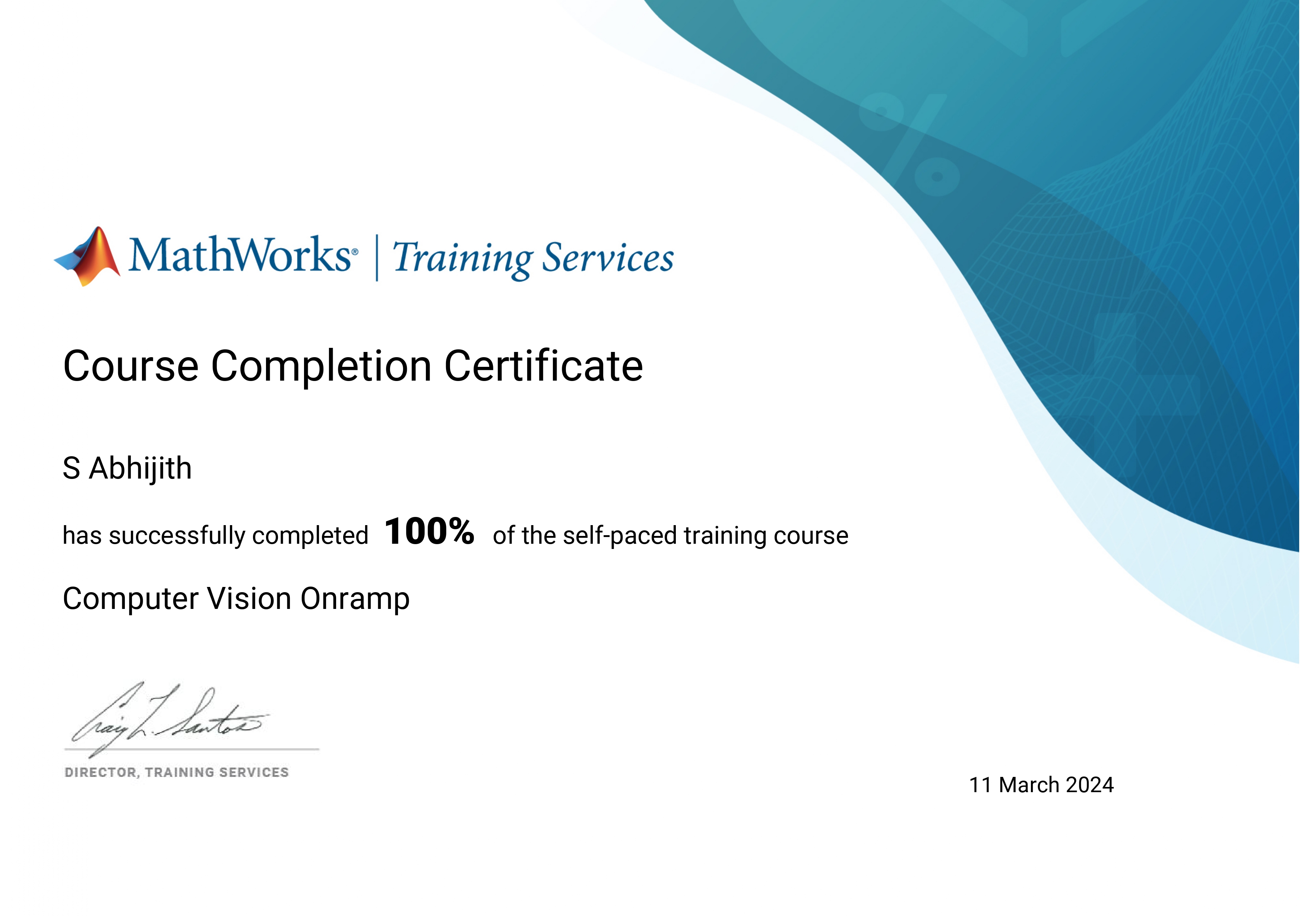 Computer Vision Certificate