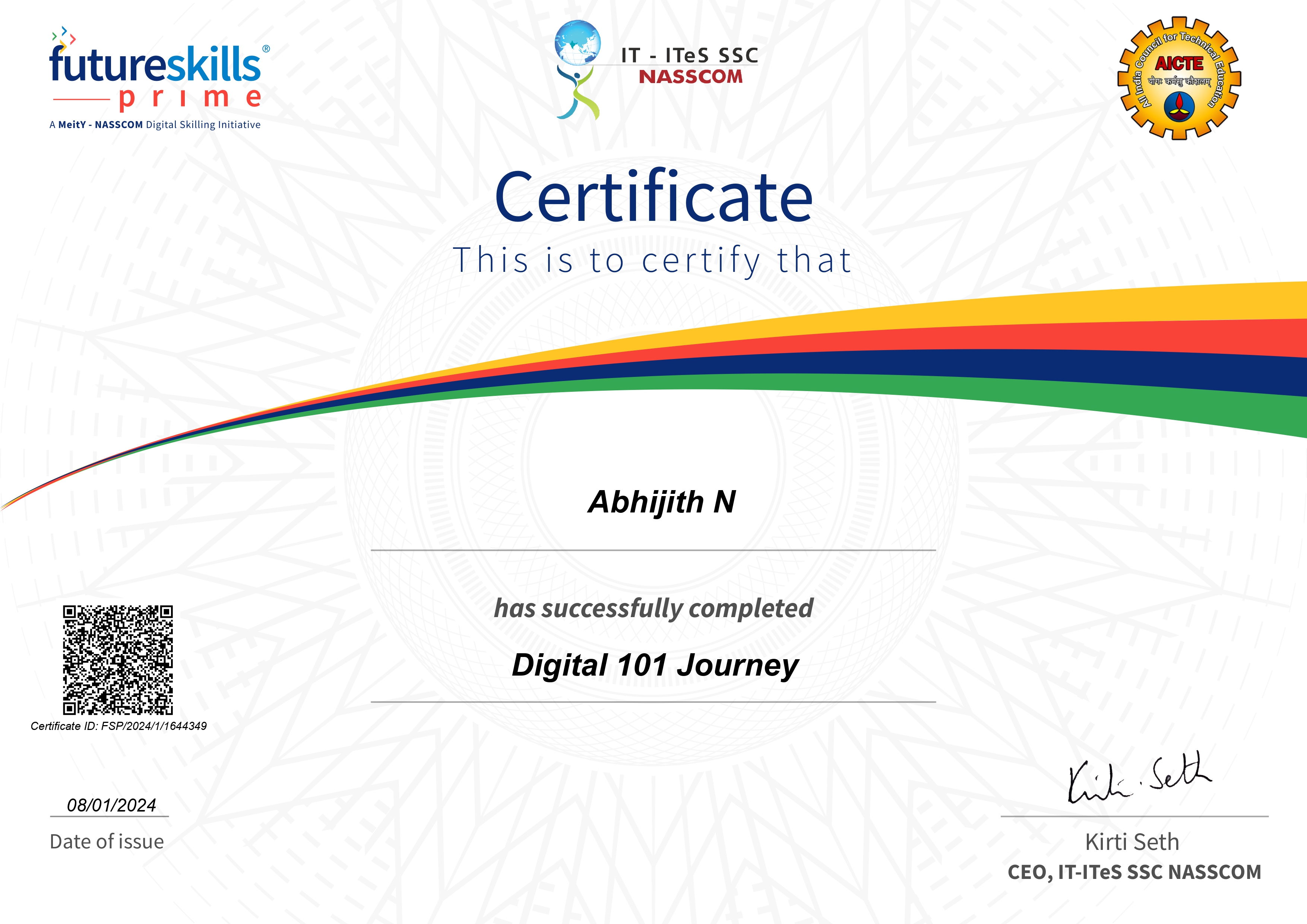 NASSCOM Certificate